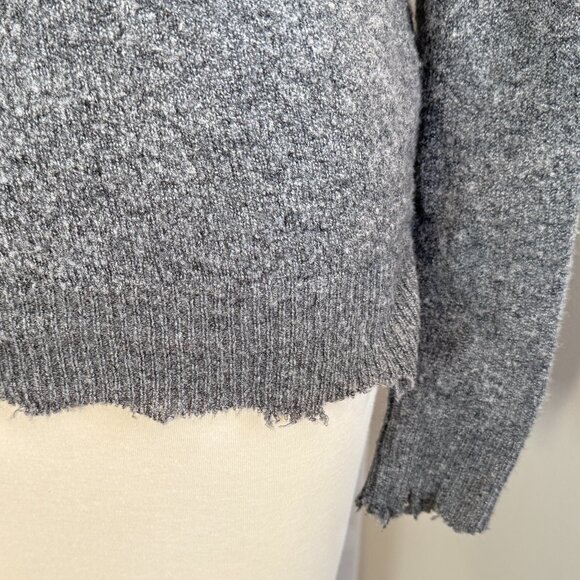 Iro Brody V-Neck Distressed Grey Sweater - Picture 10 of 11